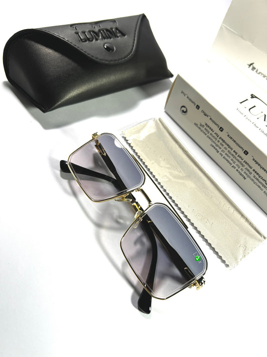 Dior Gold & Black Square Gradient Sunglasses