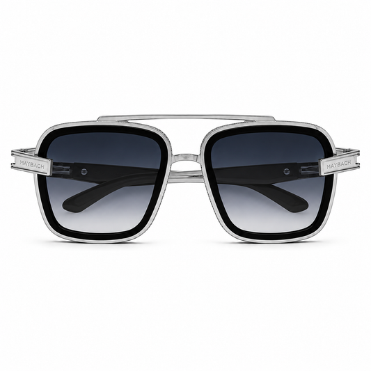 Maybach Silver Frame Blue Grey Gradient Shade