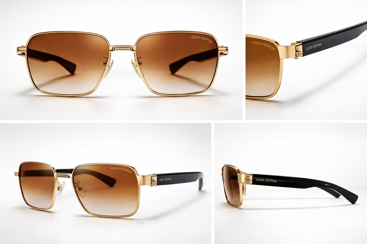 ?RARE?Louis Vuitton Gold Frame Gradient Lens Sunglasses Louis Vuitton Gold & Black Gradient Elegance Sunglasses – Lumina main image 3