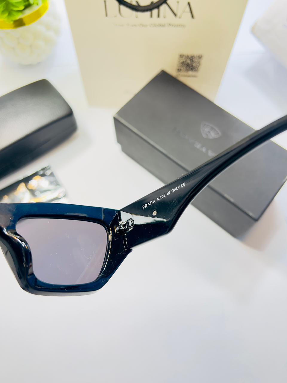 Lumina Urban Edge Rectangular Sunglasses β Matte Black Edition
