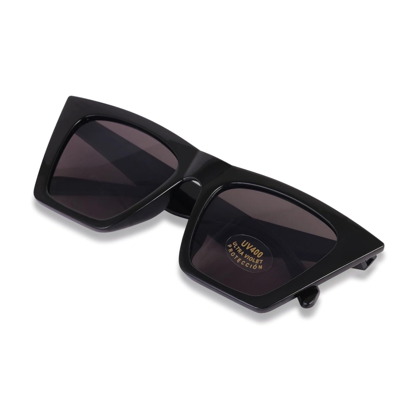 Lumina Arctic Luxe UV400 Cat-Eye Sunglasses – Black Frame