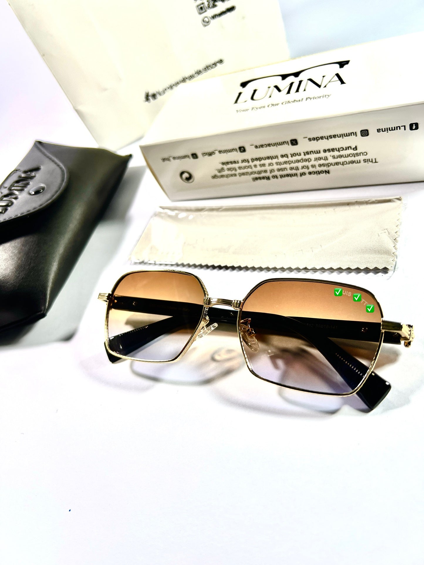 Louis Vuitton Gold & Black Gradient Elegance Sunglasses