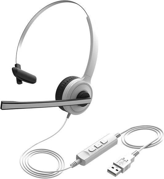 GIXAA BH323 Computer Wired Headset with Noise Cancelling Mic 3.5mm/USB Plug Flexible Office Headphone For Call Center PC Laptop