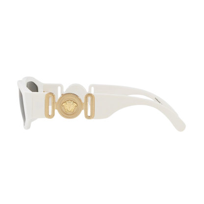 LUMINA Medusa Biggie Sunglasses – White Frame with Black UV400 Lenses