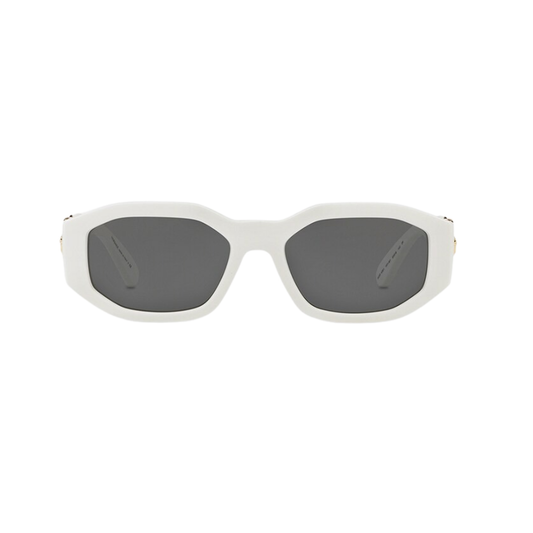 LUMINA Medusa Biggie Sunglasses – White Frame with Black UV400 Lenses
