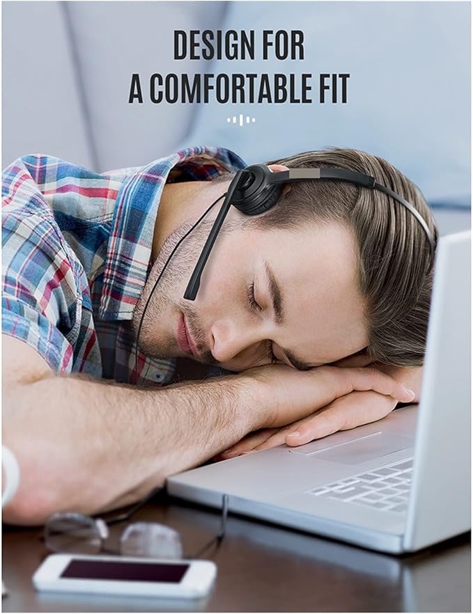 GIXAA BH323 Computer Wired Headset with Noise Cancelling Mic 3.5mm/USB Plug Flexible Office Headphone For Call Center PC Laptop