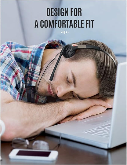 GIXAA BH323 Computer Wired Headset with Noise Cancelling Mic 3.5mm/USB Plug Flexible Office Headphone For Call Center PC Laptop