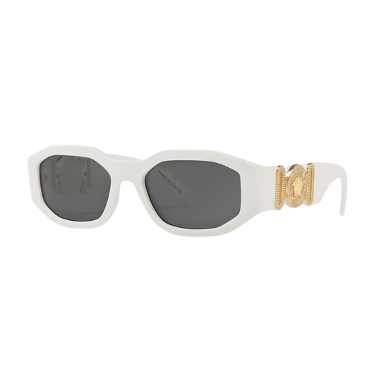 LUMINA Medusa Biggie Sunglasses – White Frame with Black UV400 Lenses