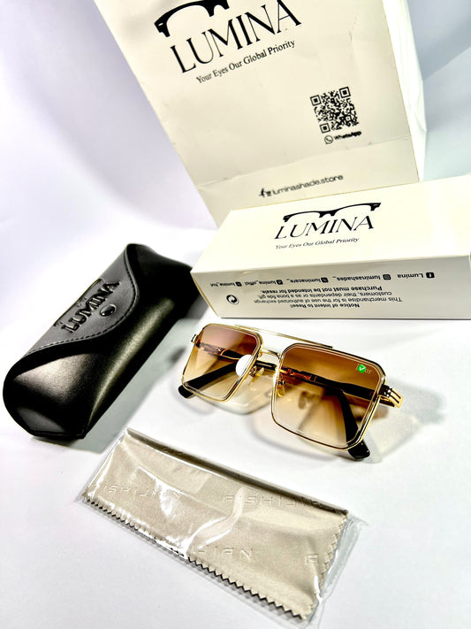 Elevate Your Look Gold & Brown Luxury Sunglasses