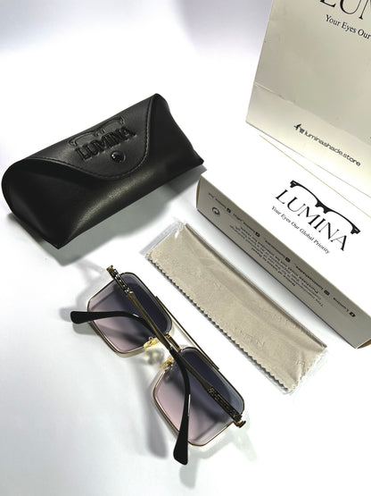 Dior Gold & Black Square Gradient Sunglasses