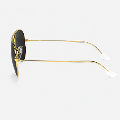 RB Classic Aviator Gold Frame Sunglasses – Black UV400 Anti-Glare Lenses | Luxury Pilot Eyewear