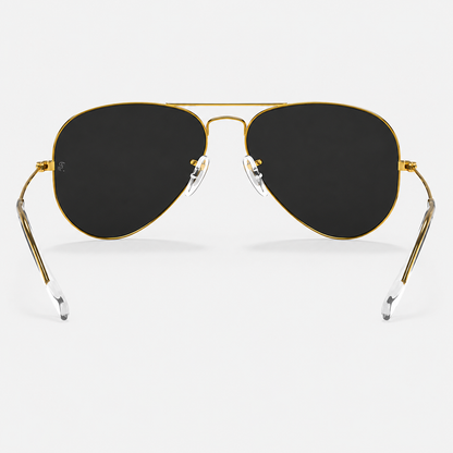 RB Classic Aviator Gold Frame Sunglasses – Black UV400 Anti-Glare Lenses | Luxury Pilot Eyewear