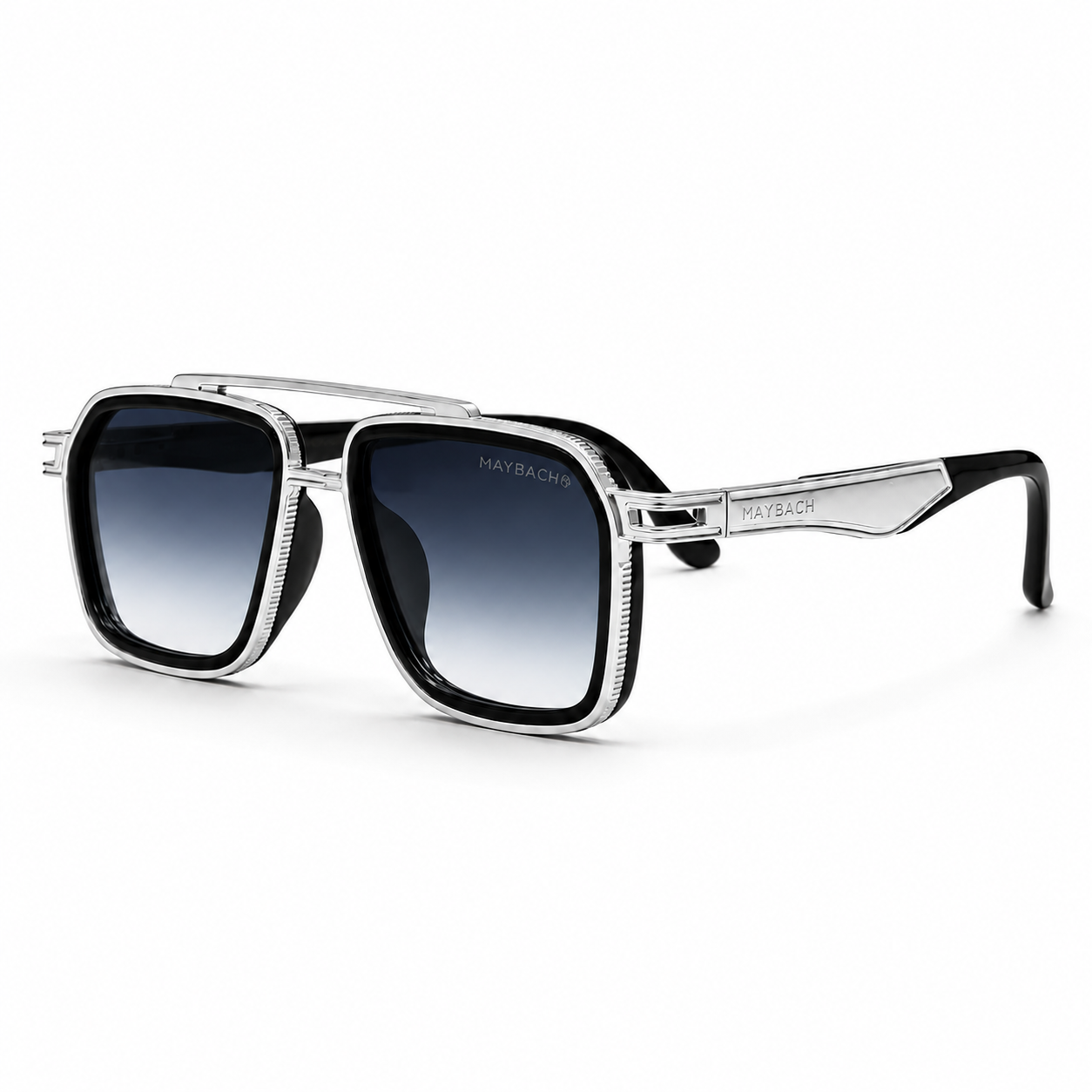 Maybach Silver Frame Blue Grey Gradient Shade
