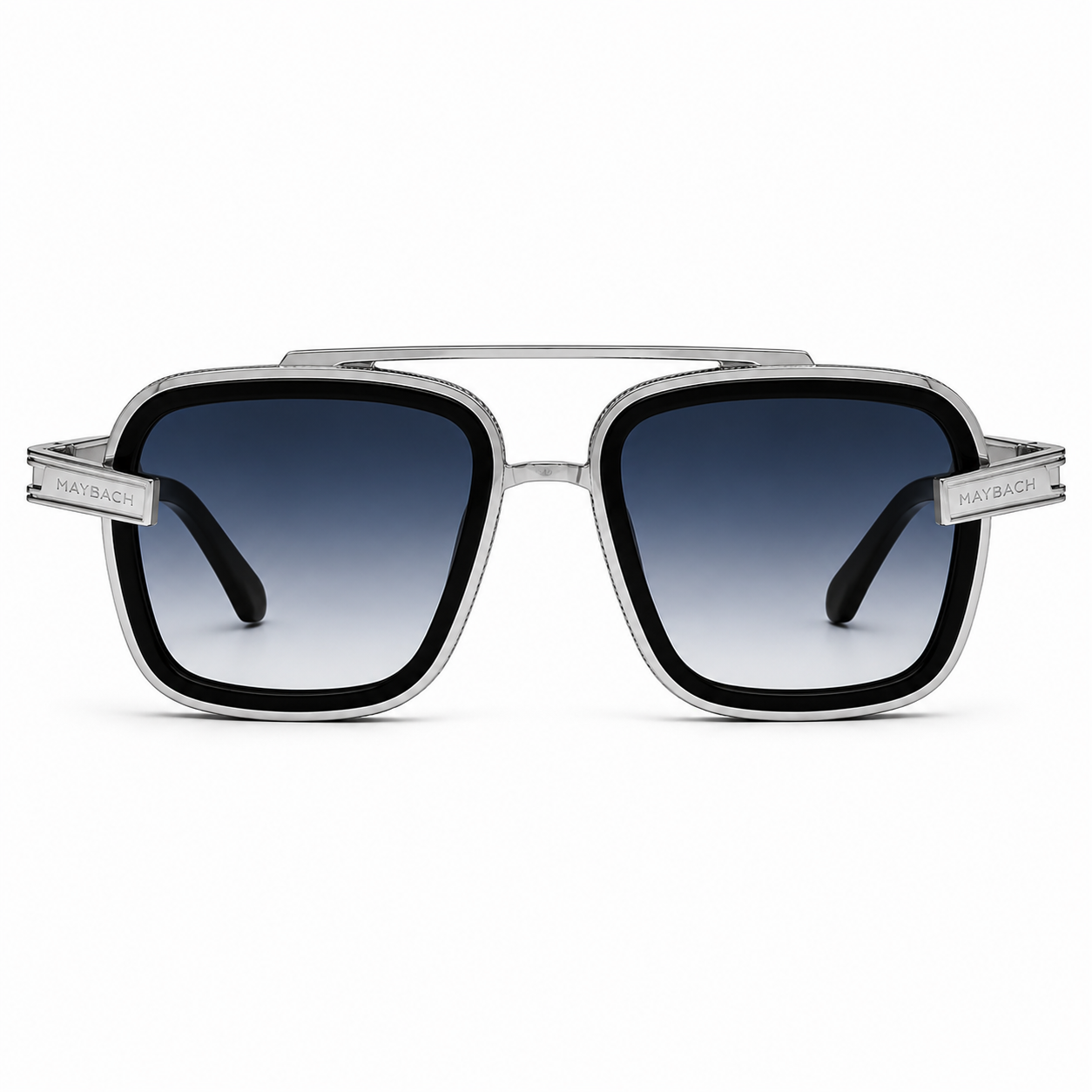 Maybach Silver Frame Blue Grey Gradient Shade