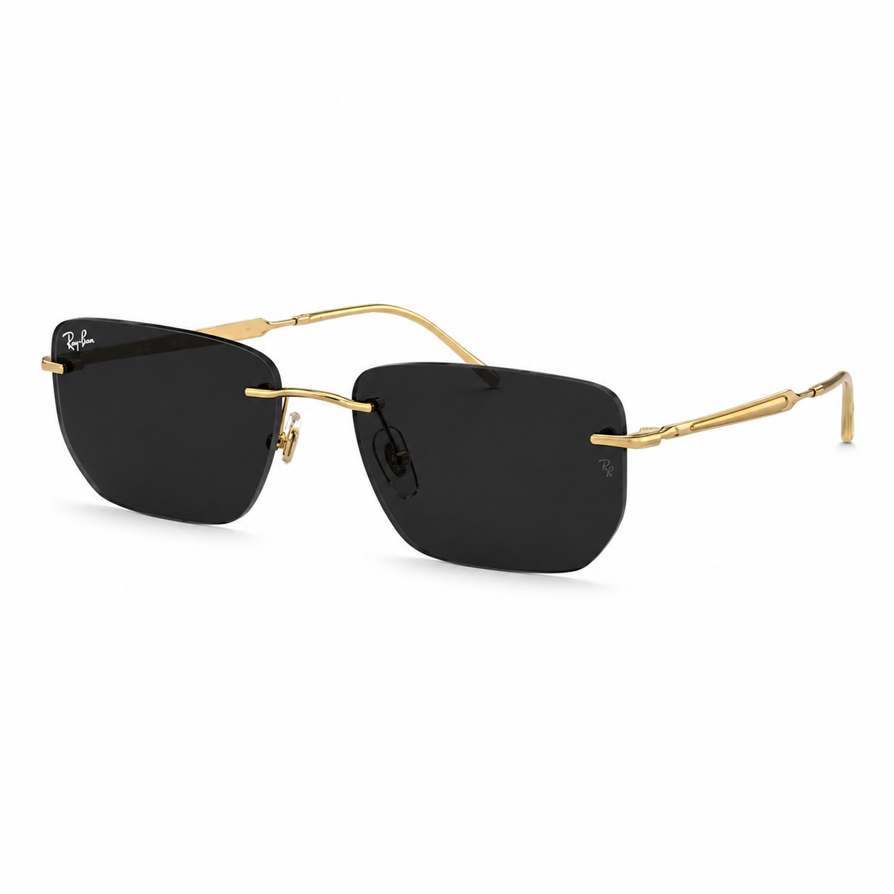 LUMINA Square Sunglasses – Gold Metal Frame & Black Shades