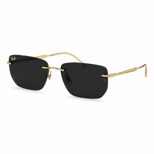 LUMINA Square Sunglasses – Gold Metal Frame & Black Shades