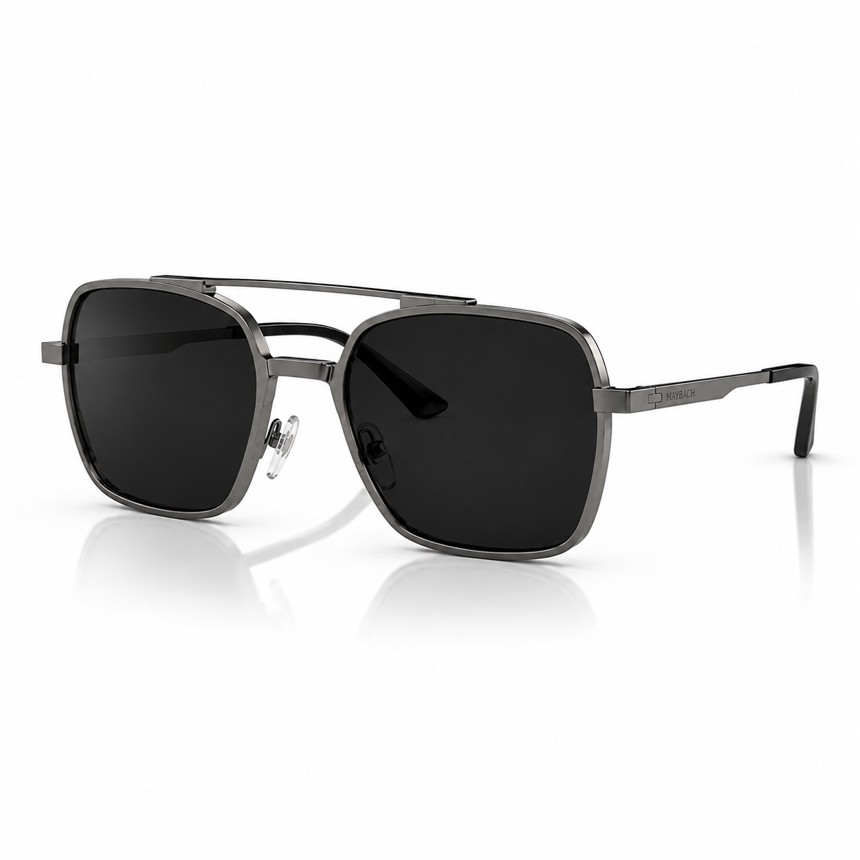 Maybach Luxury Square Polarized Sunglasses – Premium Black Metal Frame | UV400 Protection | Unisex