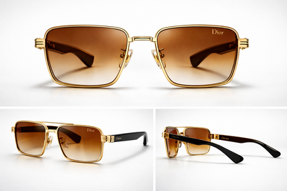 Elevate Your Look Gold & Brown Luxury Sunglasses