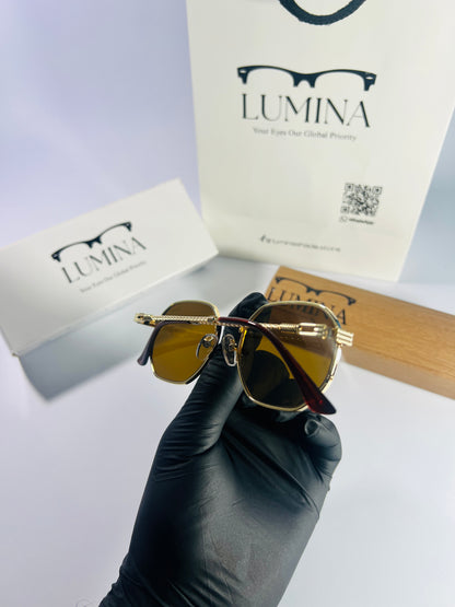 Gold Ray-Ban Round Metal Sunglasses
