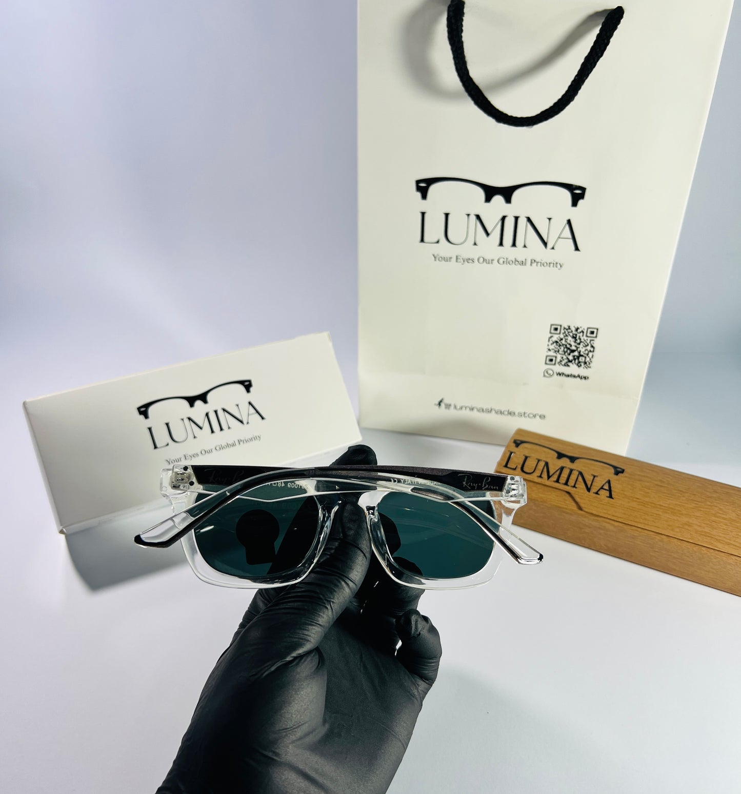 Ray-Ban Polished Transparent Black Shade