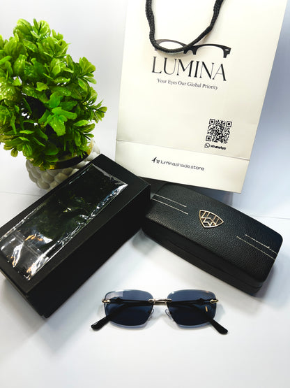 LUMINA Square Sunglasses – Gold Metal Frame & Brown Shades