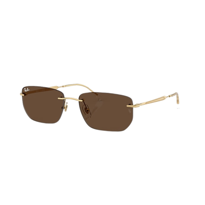 LUMINA Square Sunglasses – Gold Metal Frame & Brown Shades