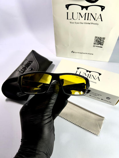 PRADA Bold Black Frames with Striking Yellow Lenses