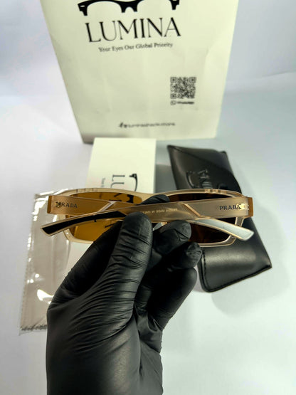 PRADA Translucent Beige Frame with Warm Brown Lenses