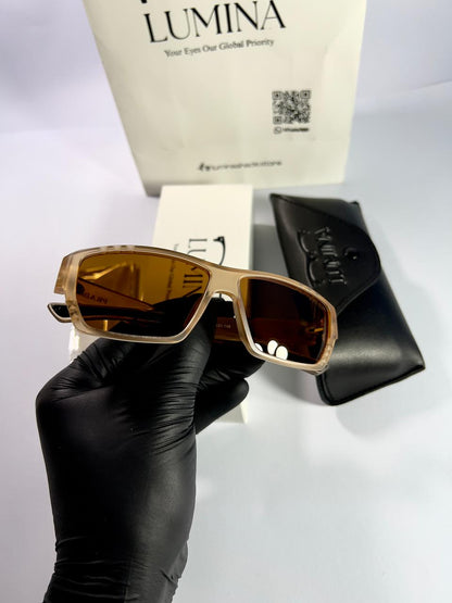 PRADA Translucent Beige Frame with Warm Brown Lenses