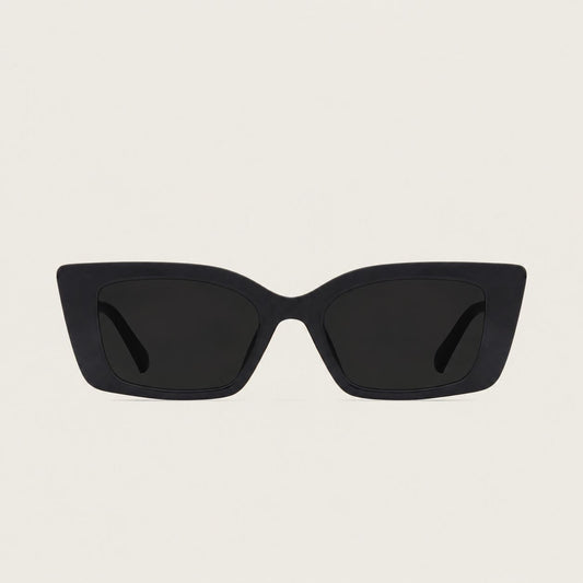 Lumina Vintage Luxurious Cat-Eye Sunglasses – Black Edition
