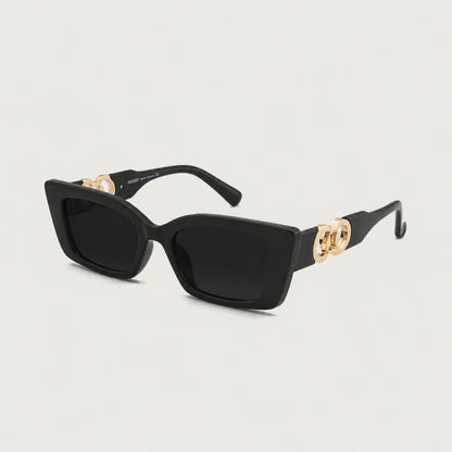 Lumina Vintage Luxurious Cat-Eye Sunglasses – Black Edition