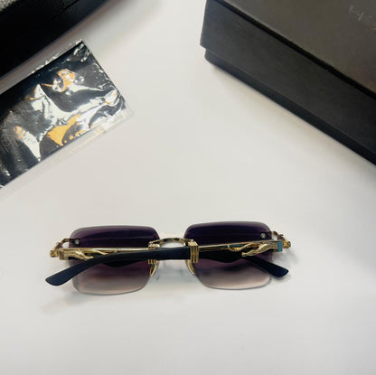 Lumina Signature Rimless Square Sunglasses – Deep Violet Gradient