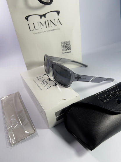 Prada Transparent Smoke Grey Frame with Dark Black Gradient Lenses