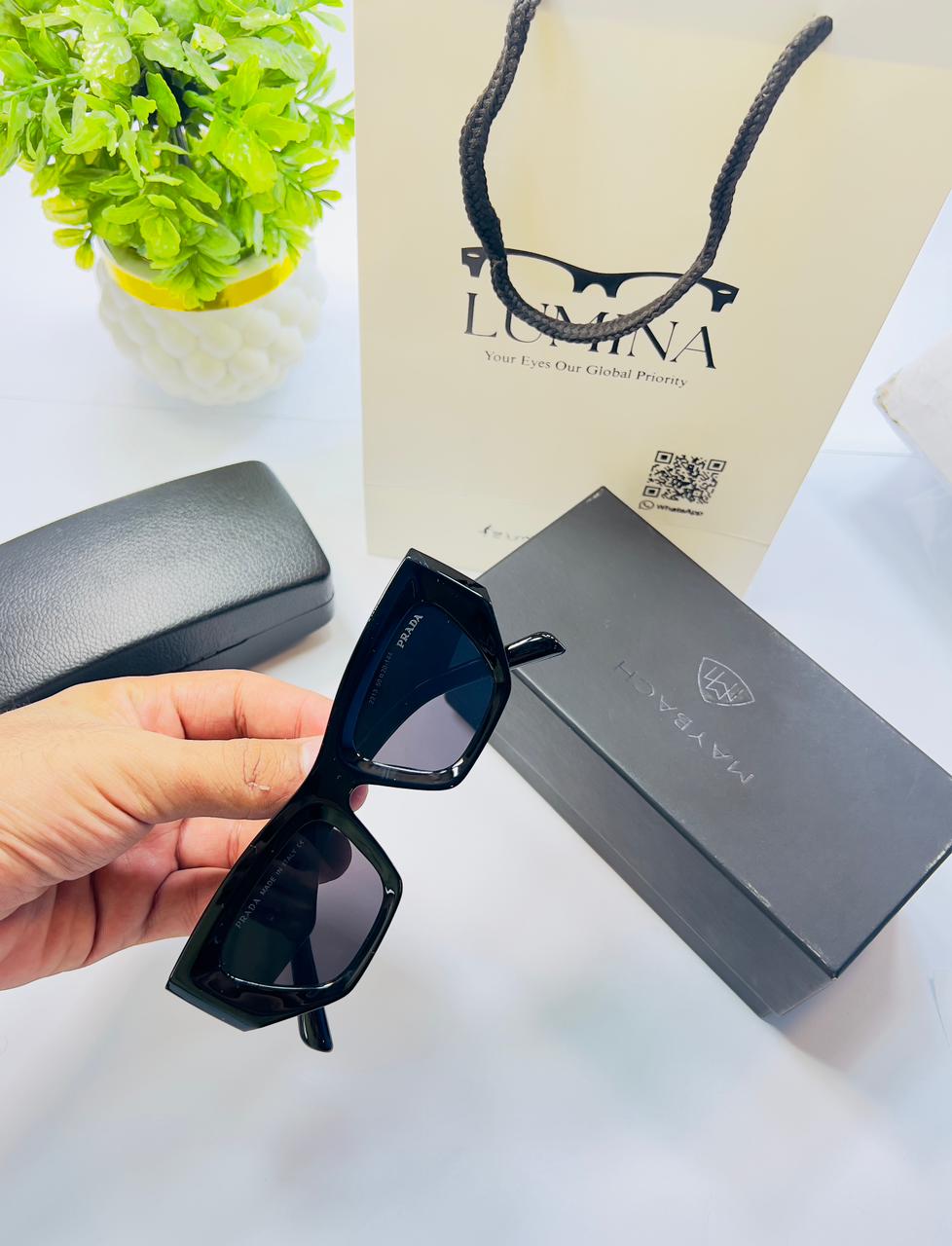Lumina Urban Edge Rectangular Sunglasses – Matte Black Edition