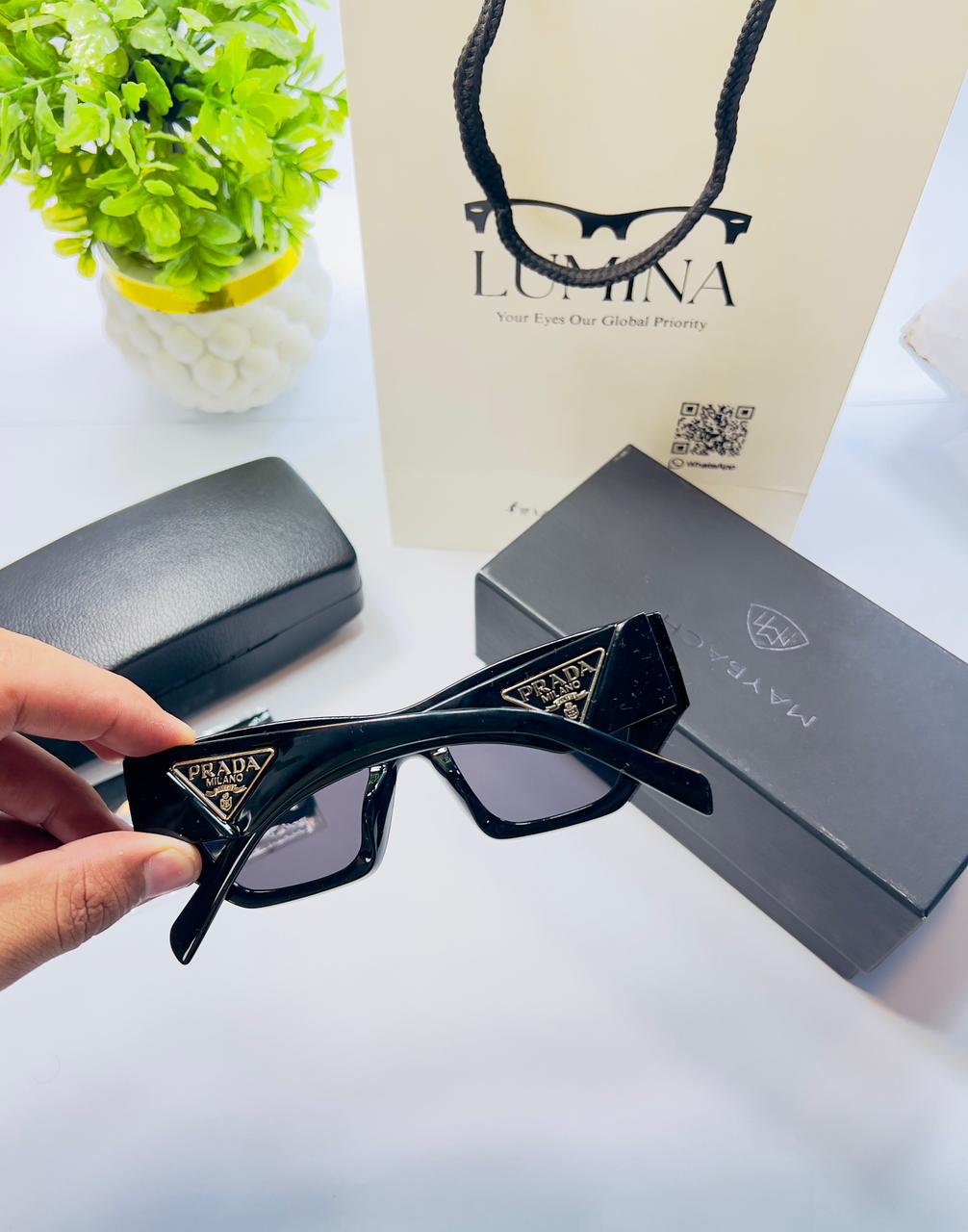 Lumina Urban Edge Rectangular Sunglasses – Matte Black Edition
