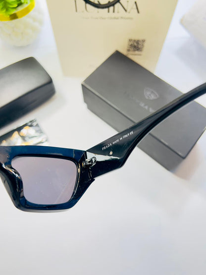 Lumina Urban Edge Rectangular Sunglasses – Matte Black Edition