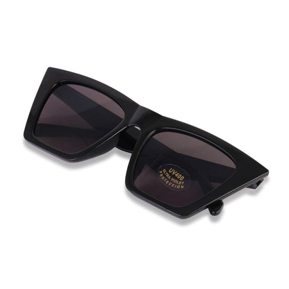 Lumina Arctic Luxe UV400 Cat-Eye Sunglasses – Black Frame