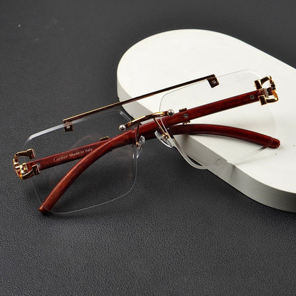 Transition Black Rimless Sunglasses