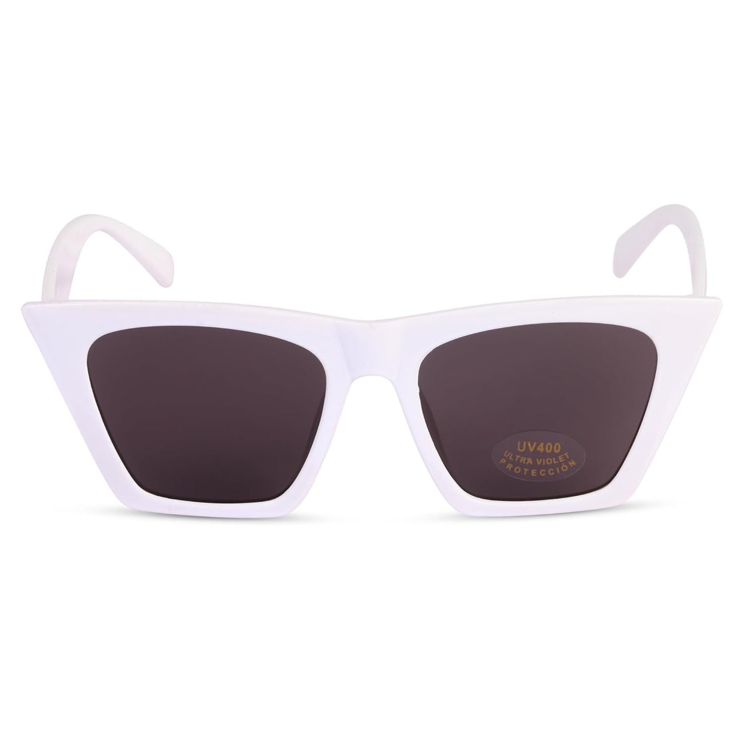 Lumina Arctic Luxe UV400 Cat-Eye Sunglasses – White Frame