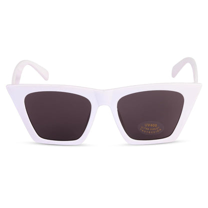 Lumina Arctic Luxe UV400 Cat-Eye Sunglasses – White Frame
