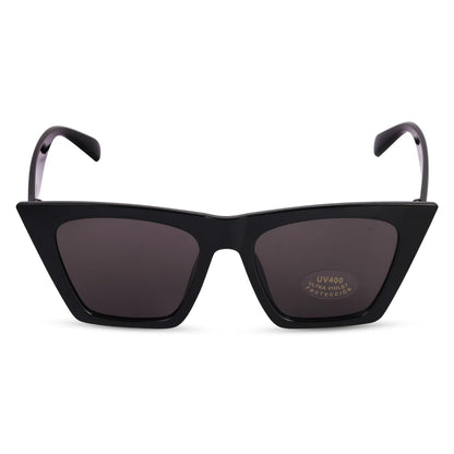 Lumina Arctic Luxe UV400 Cat-Eye Sunglasses – Black Frame