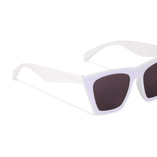 Lumina Arctic Luxe UV400 Cat-Eye Sunglasses – White Frame
