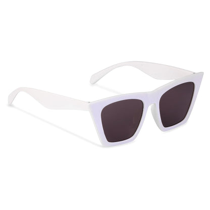 Lumina Arctic Luxe UV400 Cat-Eye Sunglasses – White Frame