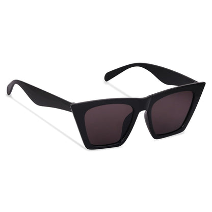 Lumina Arctic Luxe UV400 Cat-Eye Sunglasses – Black Frame