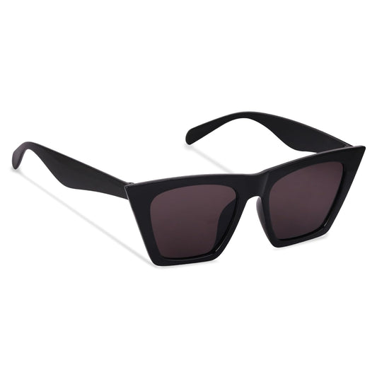 Lumina Arctic Luxe UV400 Cat-Eye Sunglasses – Black Frame