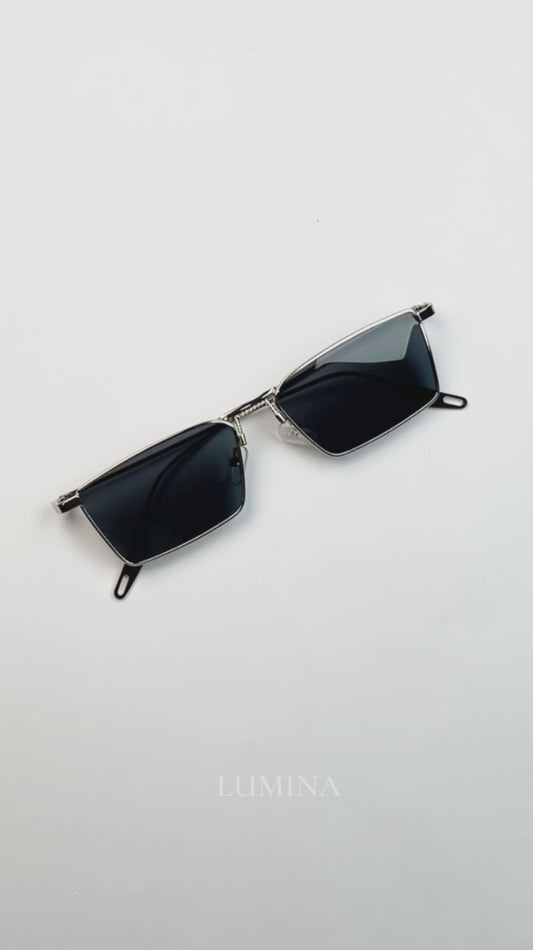 NEXUS Rectangular Sunglasses - Silver Black
